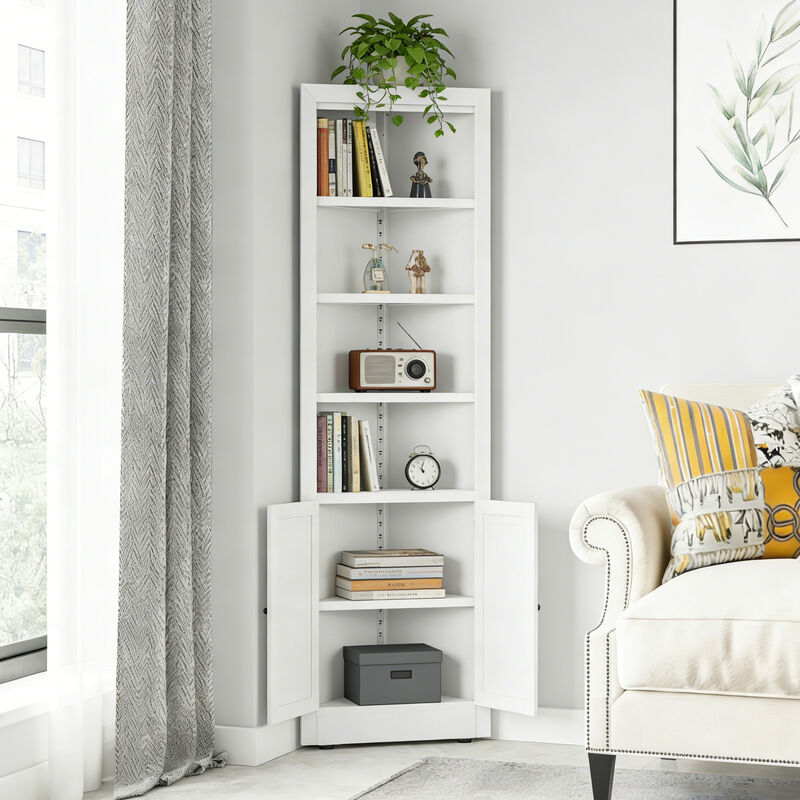 Widwib Tall Metal Corner Storage Cabinet image number 2