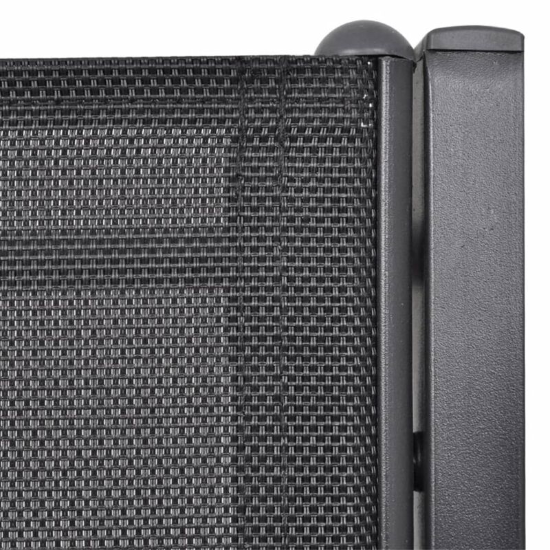 vidaXL 2 Seater Patio Bench 51.6" Steel and Textilene Black