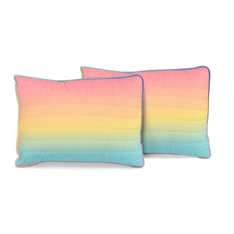 2-Piece Rainbow Quilt Bedding Set – Lively Colors, Lightweight Design
