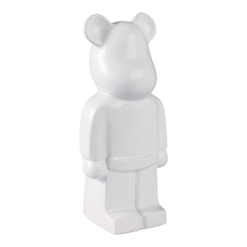 12" Deco Bear Figure, White image number 1