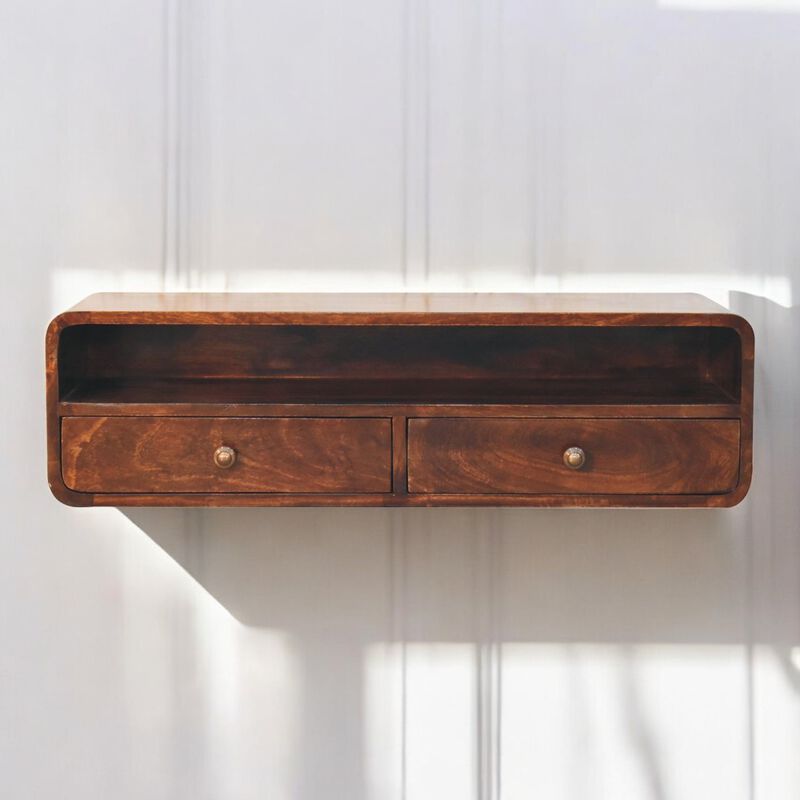 Artisan Furniture Solid Wood Floating California Walnut Open Console image number 1