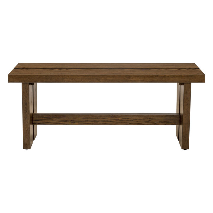 Gracie Mills Mozelle Modern Rustic Solid Wood Dining Bench