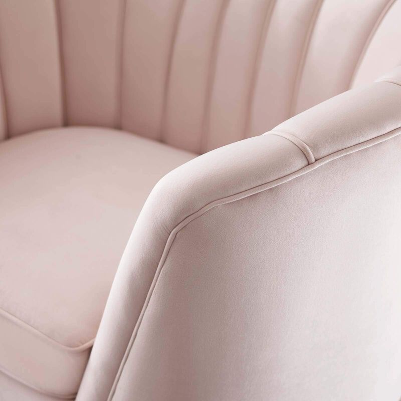 Modway EEI-3874-PNK Opportunity Channel Tufted Performance Velvet Accent Armchair in Pink