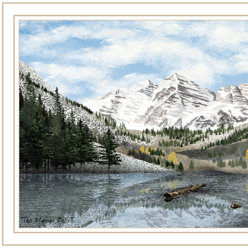 HomeRoots Snowy Mountain Landscape  White Framed Wall Art image number 3
