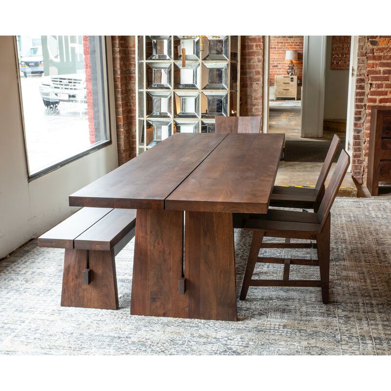 World Interiors Acadia 79" Bench in Coffee Bean image number 5