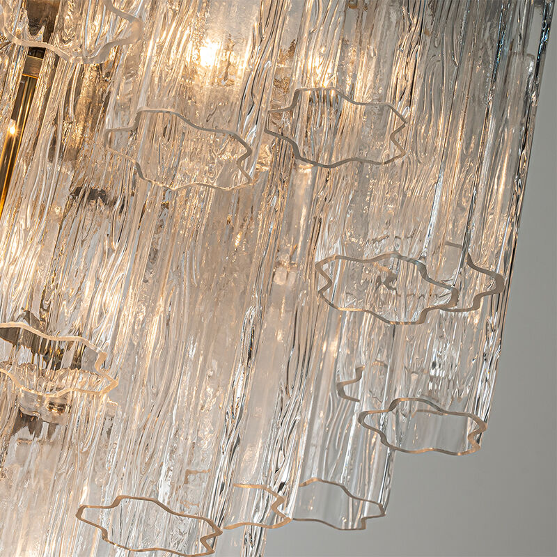 23'' Mid Century Modern Flower Glass Chandelier in Aged Bronze Elegant Vintage Glam Tiered Pendant Light for Dining Room or Wedding Venue image number 4