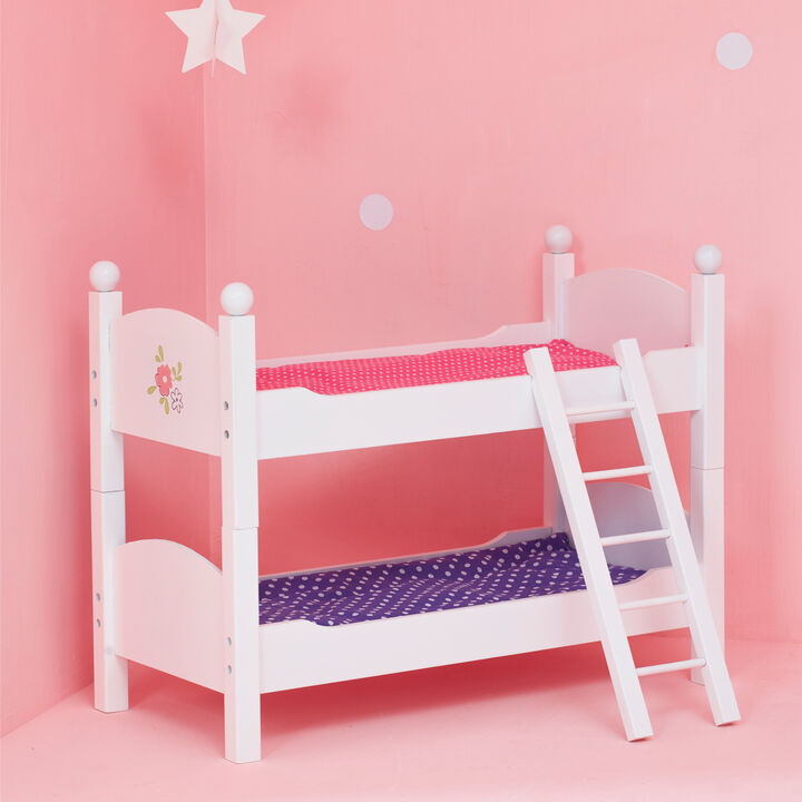 Olivia's Little World Polka Dots Princess 18" Dolls Bunk Bed, White