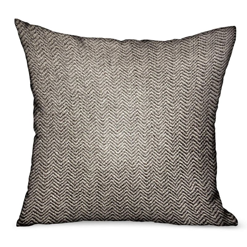 Plutus Brands Jagged Ash Gray Chevron Luxury Outdoor/Indoor Throw Pillow image number 0