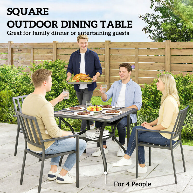 Hivvago 37" Square Patio Dining Table for 4 image number 3