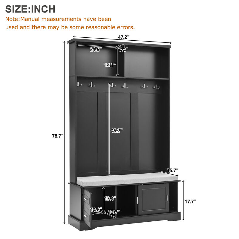 Merax Versatile Coat Rack Hall Tree with Sliding Doors