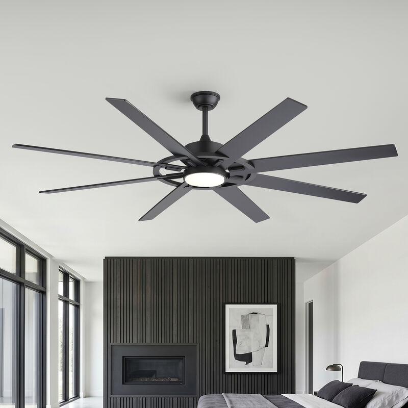 Breezary 72" LED Ceiling Fan with Light, 8 Blade, 6 Speed Reversible, High Airflow Indoor Fan image number 6