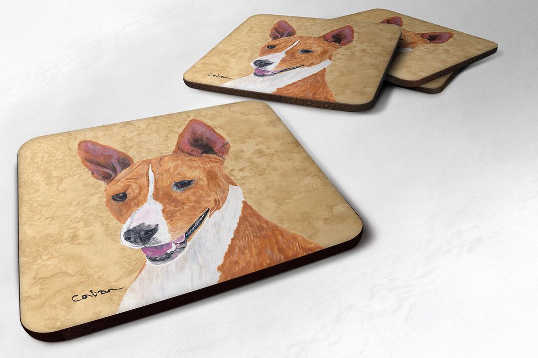 Caroline's Treasures SC9124FC Basenji Foam Coasters (Set of 4), 3.5 H x 3.5 W, Multicolor