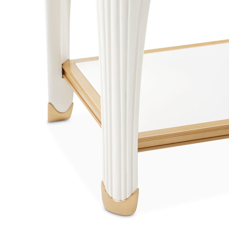 Michael Amini La Terrazza End Table - Creamy Pearl