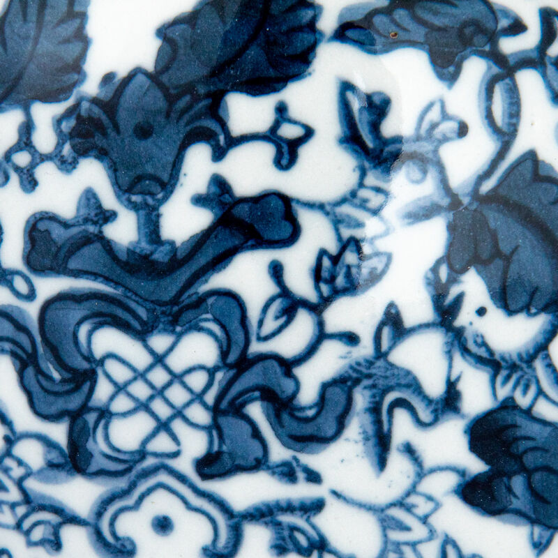 Small Decorative Ceramic Ginger Jar with Lid, Blue and White Floral Pattern image number 6