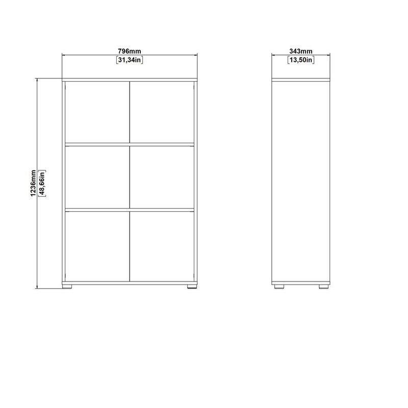 Tvilum Adjustable 3 Shelf Bookcase, Open Storage Home Office Bookshelf, Jackson Hickory