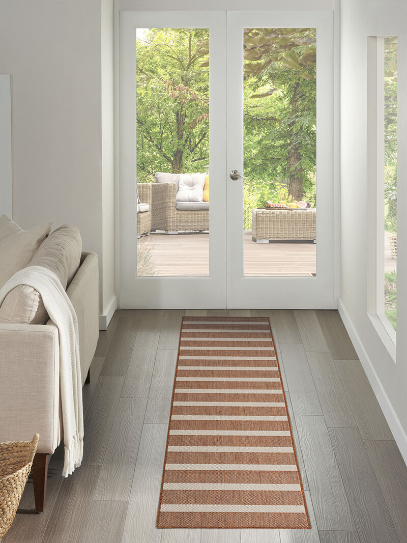 Positano POS03 Terracotta/Ivory 2'2" x 10' Rug image number 6
