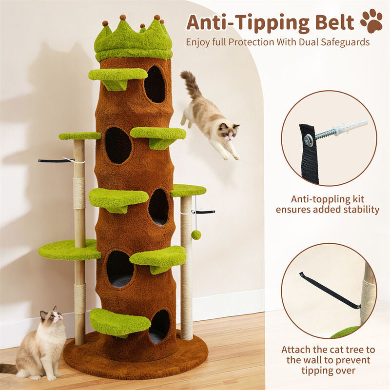 XXL Cat Tree Tower Activity Center Large Playing House Condo Rest Multiple Cats image number 4