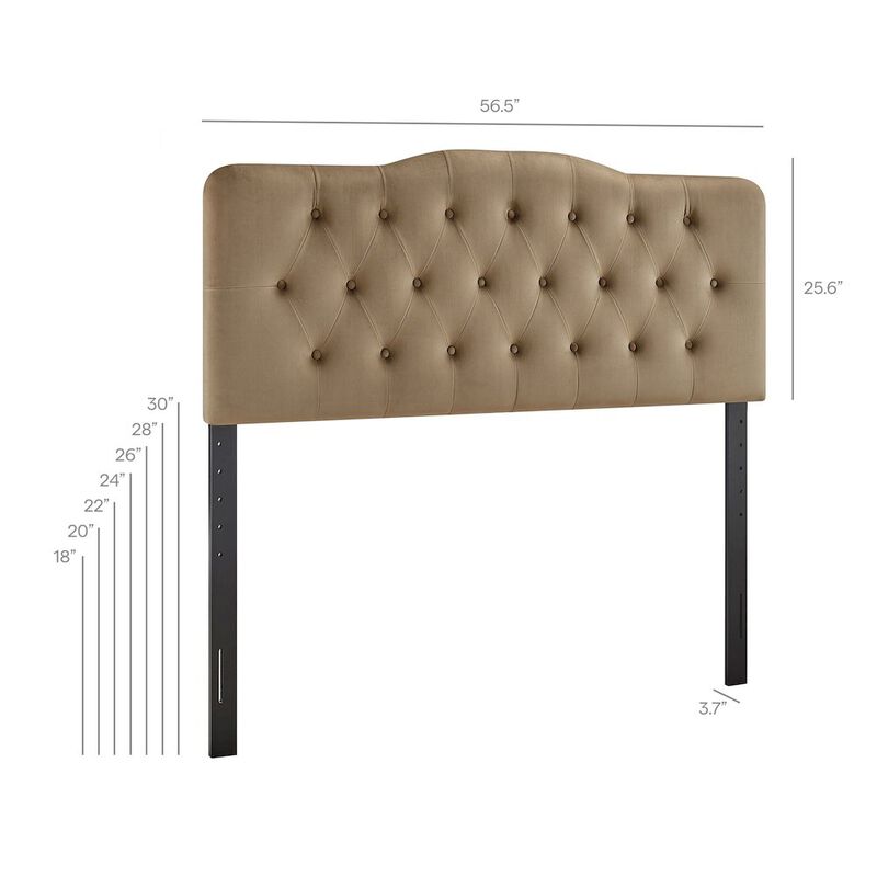 Annabel Stain-Resistant Performance Velvet Full Headboard image number 2