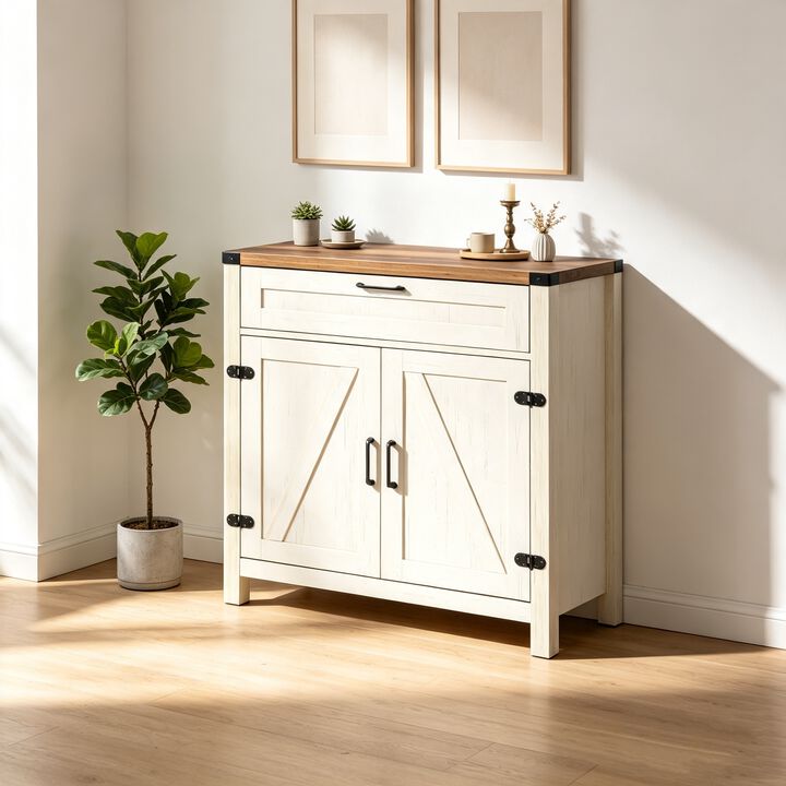 Wunmit Farmhouse Sideboard Buffet Cabinet