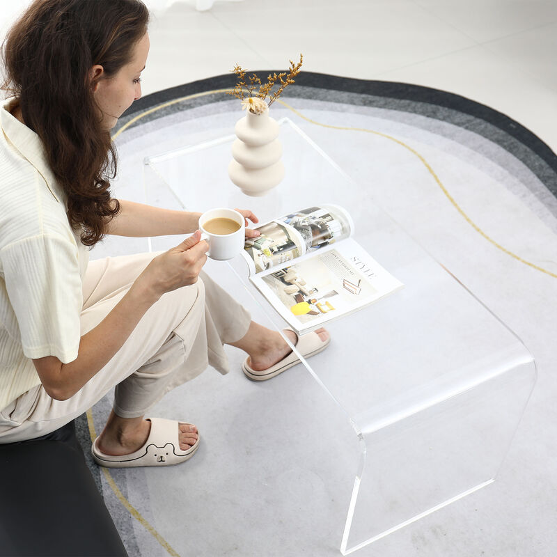 Hivvago 39" Acrylic Rectangle Coffee Table image number 7