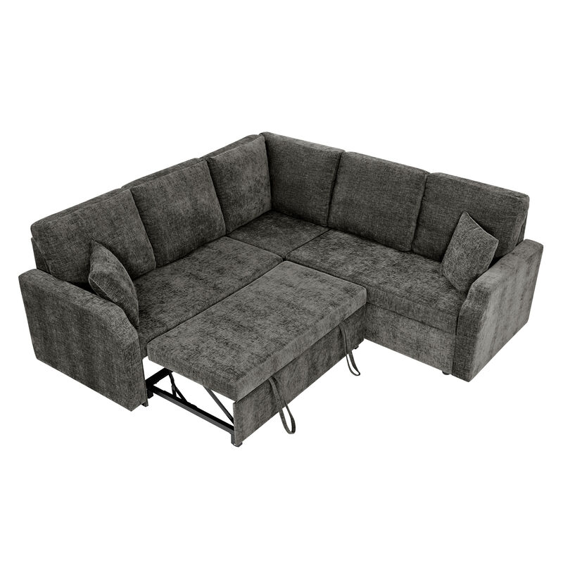 Sefco 81.2'' Modular Sectional Sleeper sofa Hidden Storage image number 2