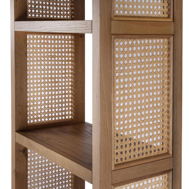 Butler Specialty Mesa Cane and Solid Wood 4- Tier Etagere Bookcase, Natural image number 3