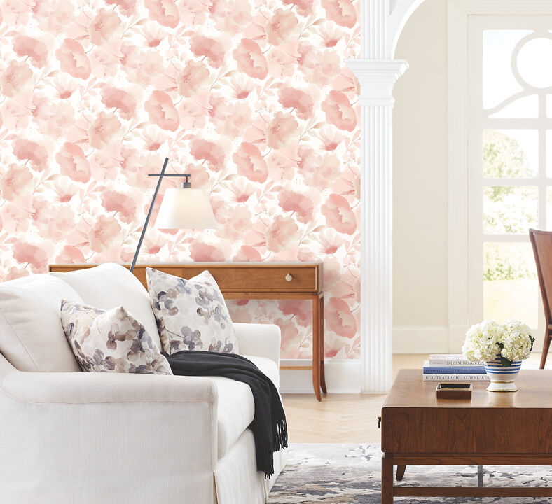 Watercolor Bouquet Blush Wallpaper