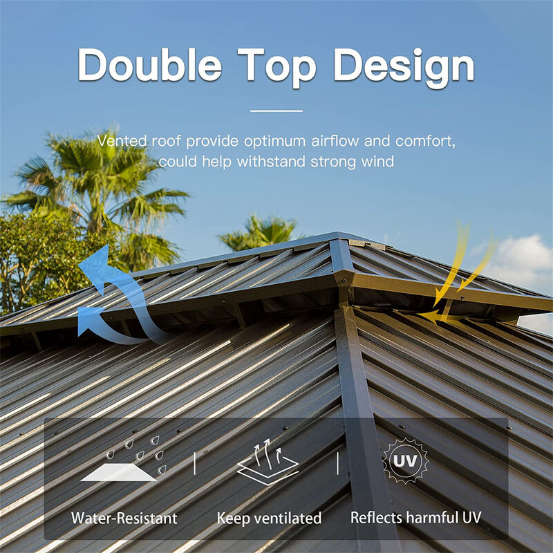 Streamdale Outdoor Hardtop Gazebo with Curtains & Netting