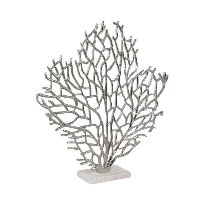 Metal Coral on Marble Base
