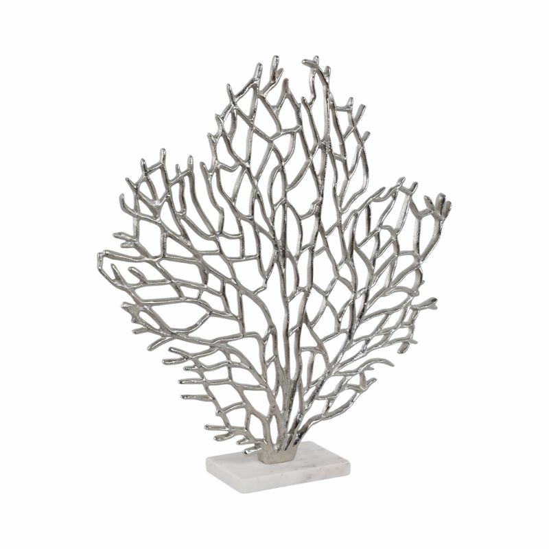 Metal Coral on Marble Base image number 1