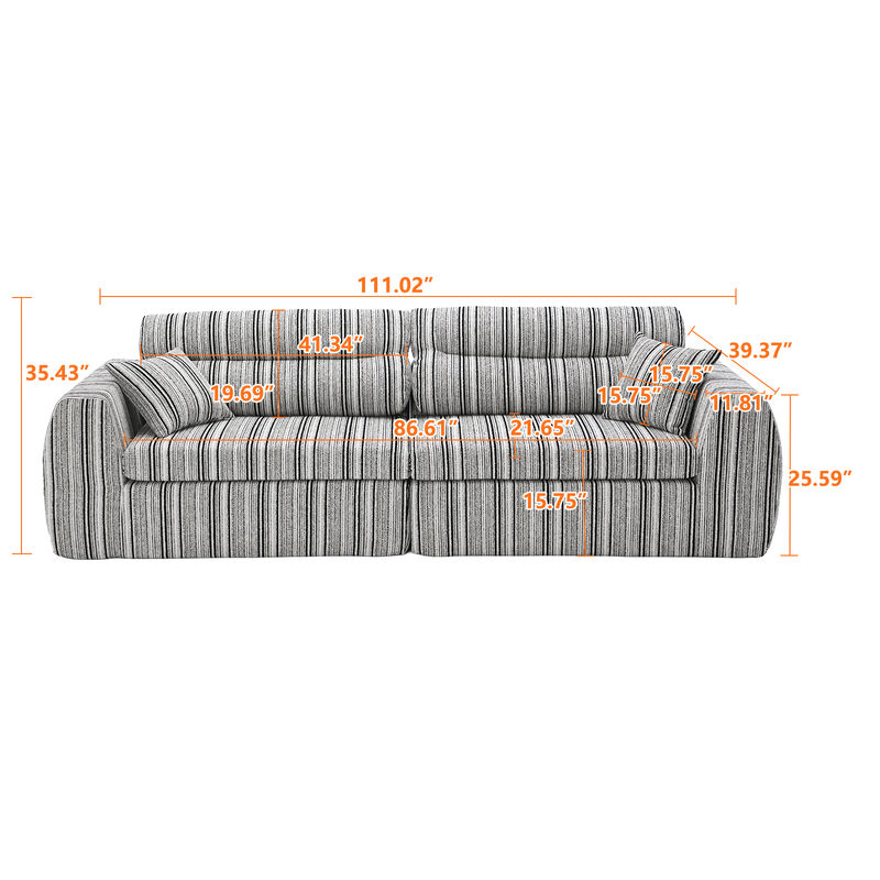 Posdud Chenille Compression Sofa image number 8