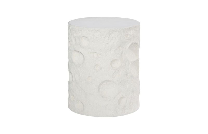 Crater Side Table in White Stone