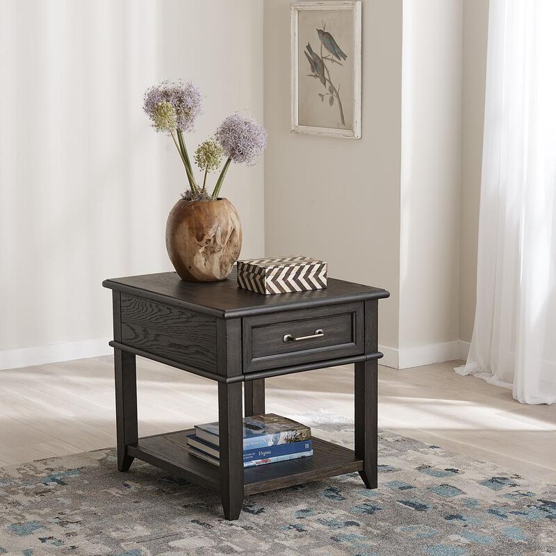Liberty Furniture Mill Creek Drawer End Table in Peppercorn image number 2