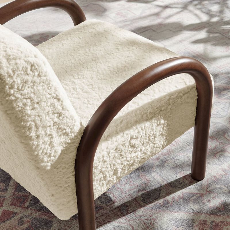Lunet Faux Shearling Accent Armchair image number 8