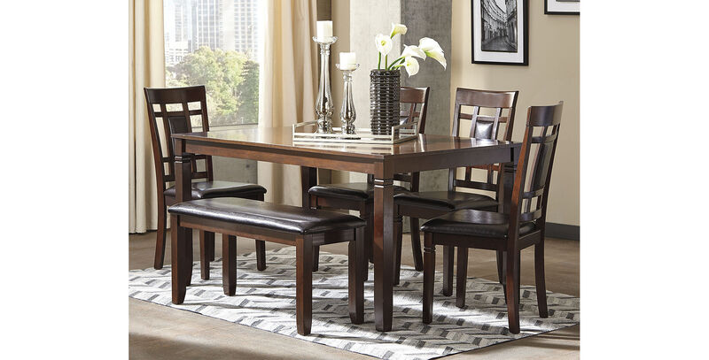 Bennox Dining Table and Chairs with Bench (Set of 6) image number 1