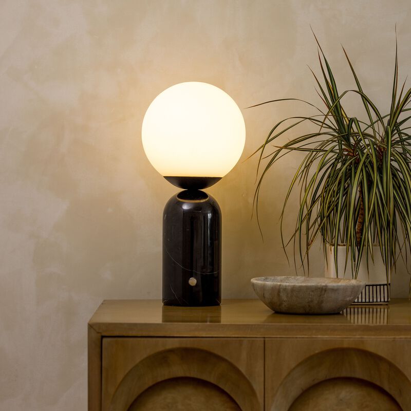 Mila Tall Black Marble LED Table Lamp
