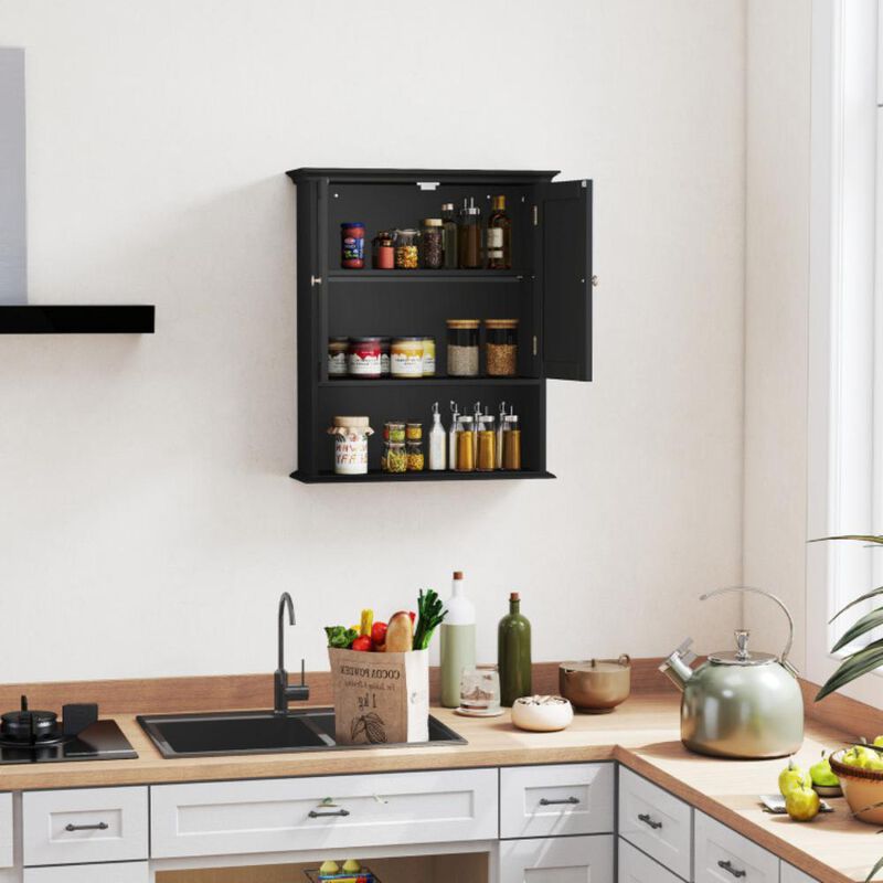 Hivvago Wall Mount Bathroom Cabinet Storage Organizer with Doors and Shelves