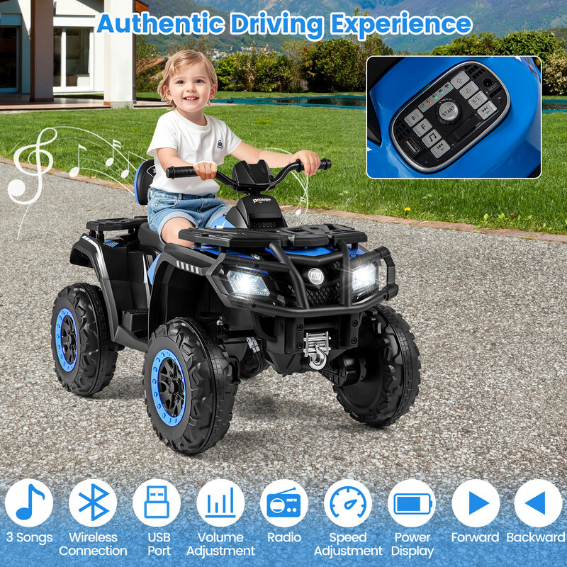 24V Two Seater Kids ATV Vehicle with 4 Motors Music and LED Light Features image number 7