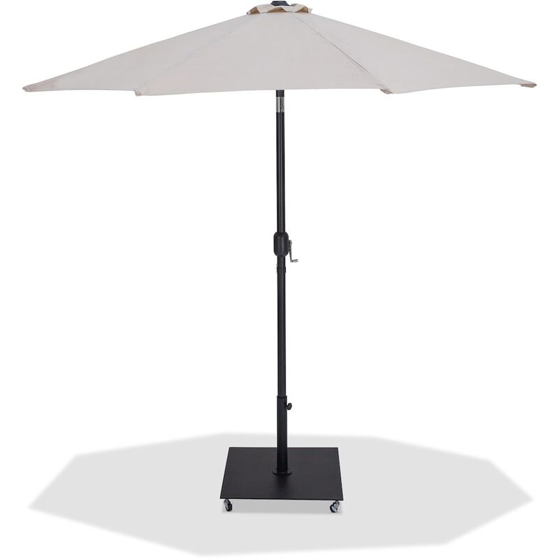 Meridian Furniture Fiji Beige Fabric / Matte Black Aluminum Patio Umbrella with Base Sets