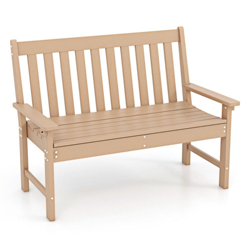 Hivvago All-Weather HDPE Outdoor Bench with Backrest and Armrests