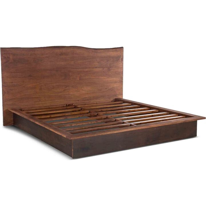 World Interiors Palermo- Queen Bed Raw Walnut Ebony