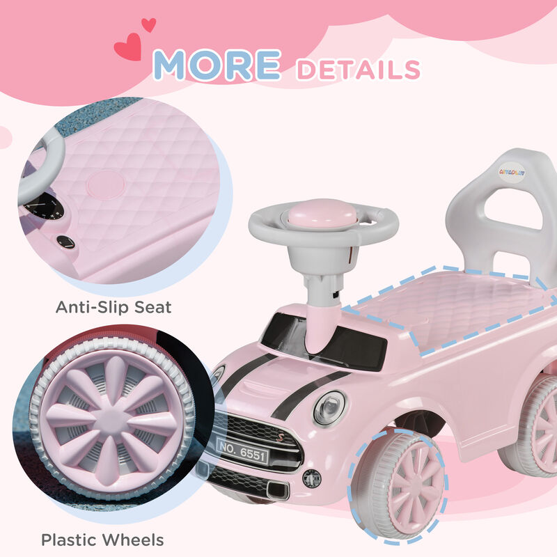 BreeBe Foot to Floor Toddler Ride on Toy, Sliding Car w/ Horn, No Tip Anti-Over-Backwards System image number 6