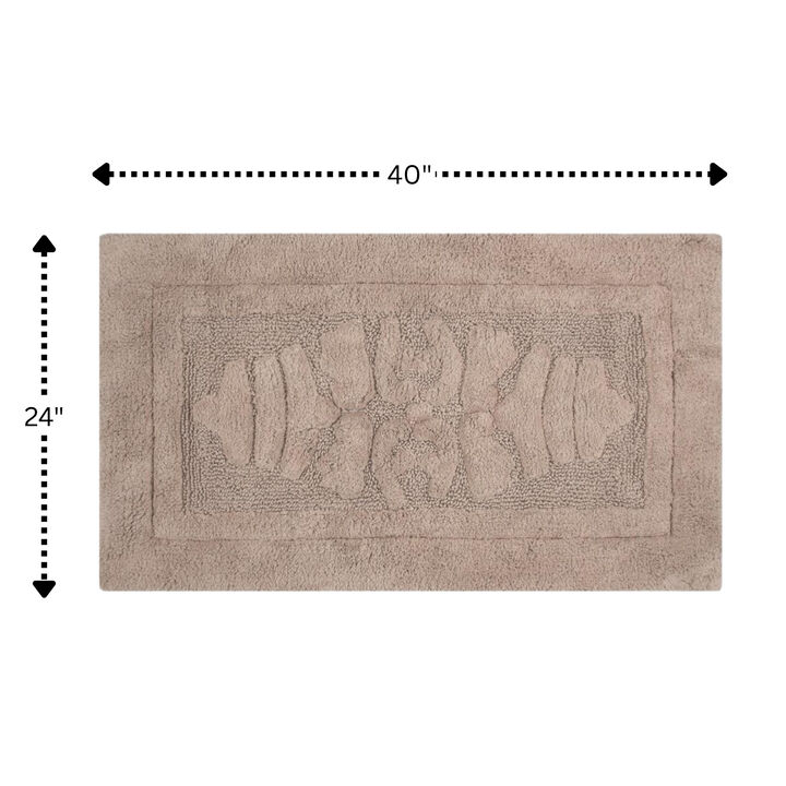 Knightsbridge Cipher 220 GSF Non Skid Back Bath Rug 24 x 40 - Stone