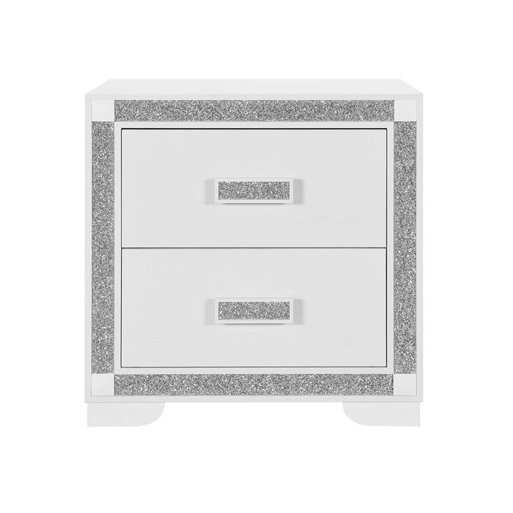 Soleil White Modern Nightstand