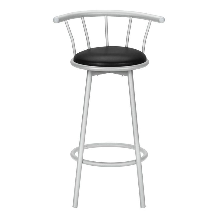 Bar Stool, Set Of 2, Swivel, Bar Height, Grey