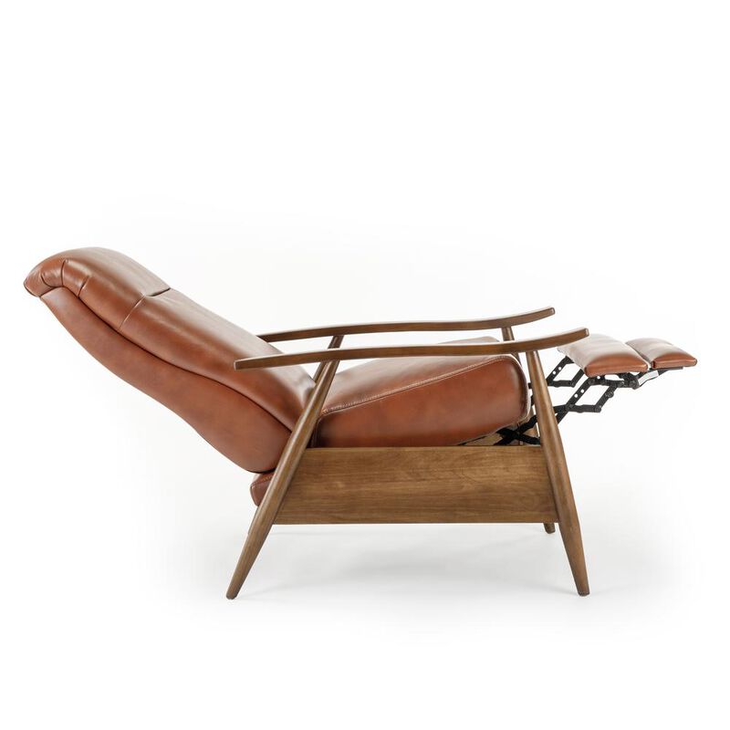 Comfort Pointe Solaris Wood Arm Push Back Recliner - Caramel