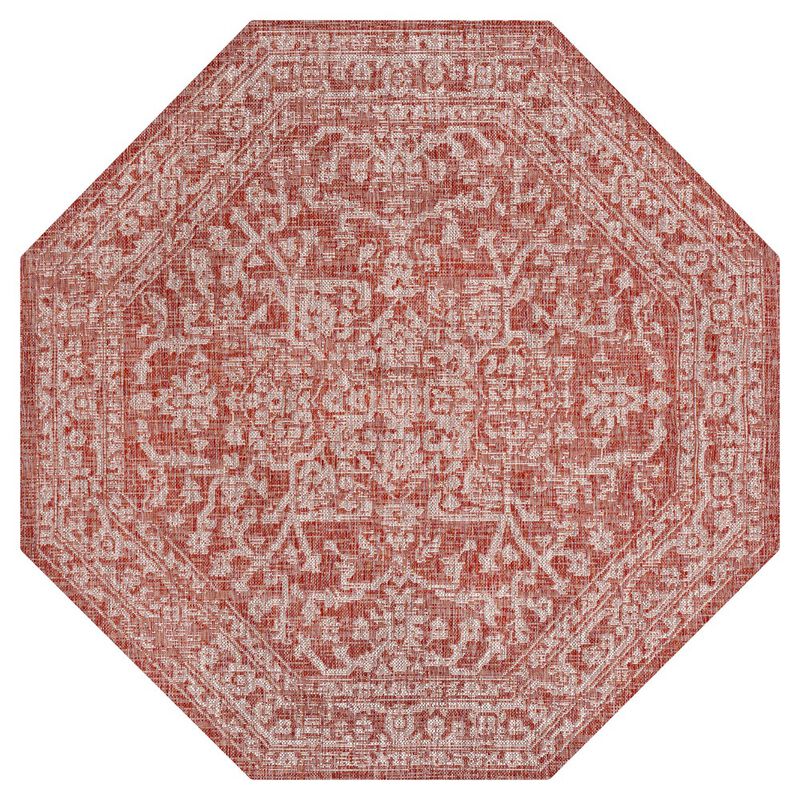 Malta Bohemian Medallion Textured Weave Octagon Indoor/Outdoor Area Rug