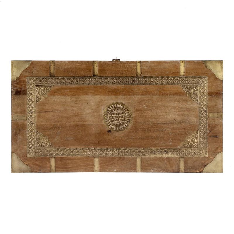 Butler Specialty Nador Hand-Painted Storage Trunk, Light Brown