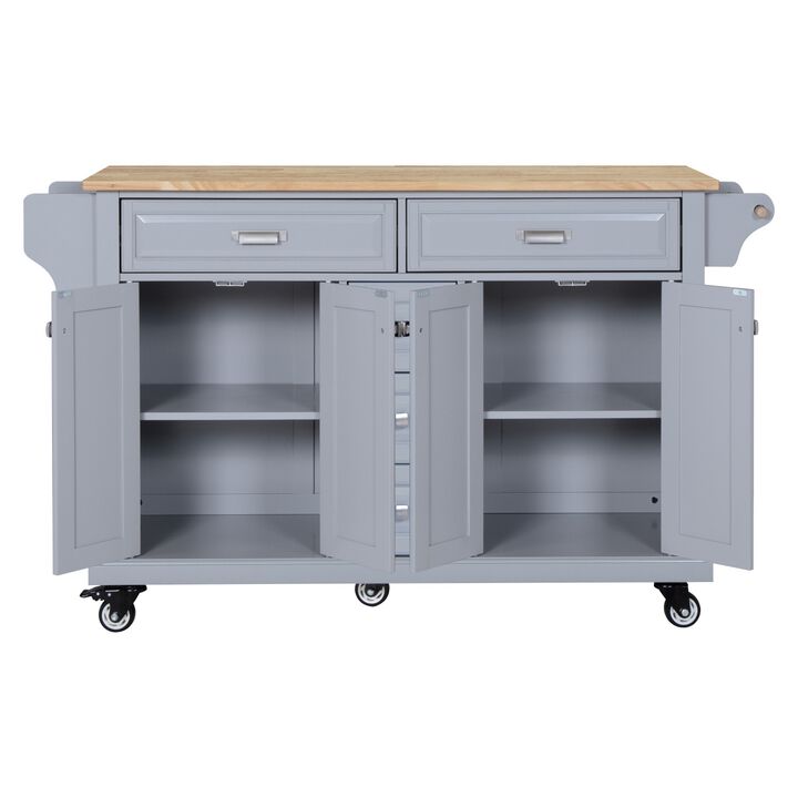 Streamdale Cambridge Natural Wood Top Kitchen Island with Storage