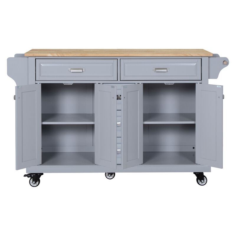 Streamdale Cambridge Natural Wood Top Kitchen Island with Storage image number 0